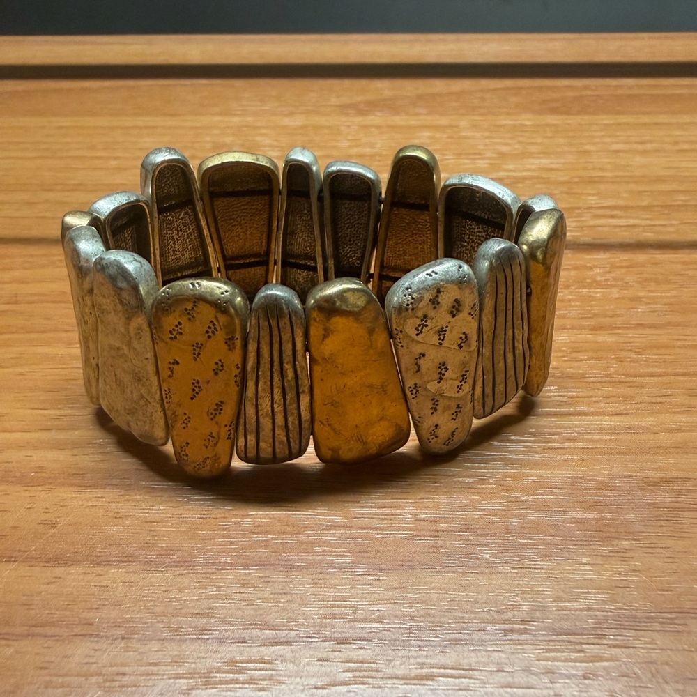 Two-Tone Gold & Silver Stretch Bracelet for Women